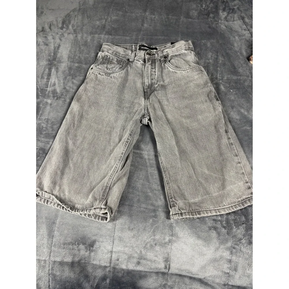 Rocawear Mens Baggy Denim Shorts Gray Faded Wide Leg‎ Y2K Streetwear Size 31